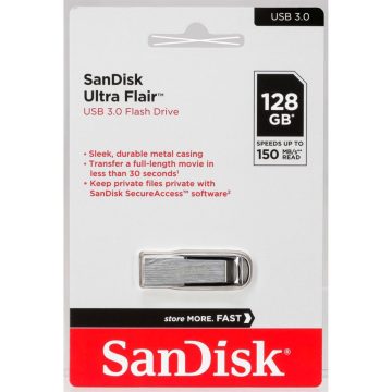   SanDisk Cruzer Ultra Flair 128 GB USB 3.0 150 MB/s SDCZ73-128G-G46 (SDCZ73-128G-G46)